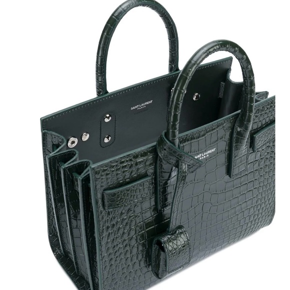 Saint Laurent Sac de Joir green crocodile - Picture 4 of 8